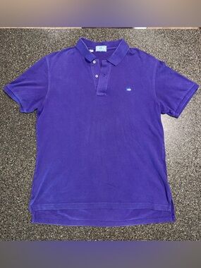Southern Tide Purple Polo Shirt Men’s Size L Fish Logo Skipjack polo 22x28